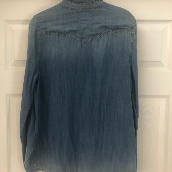 AMERICAN EAGLE OUTFITTERS DENIM LONG SLEEVE TOP M - Picture 4 of 4